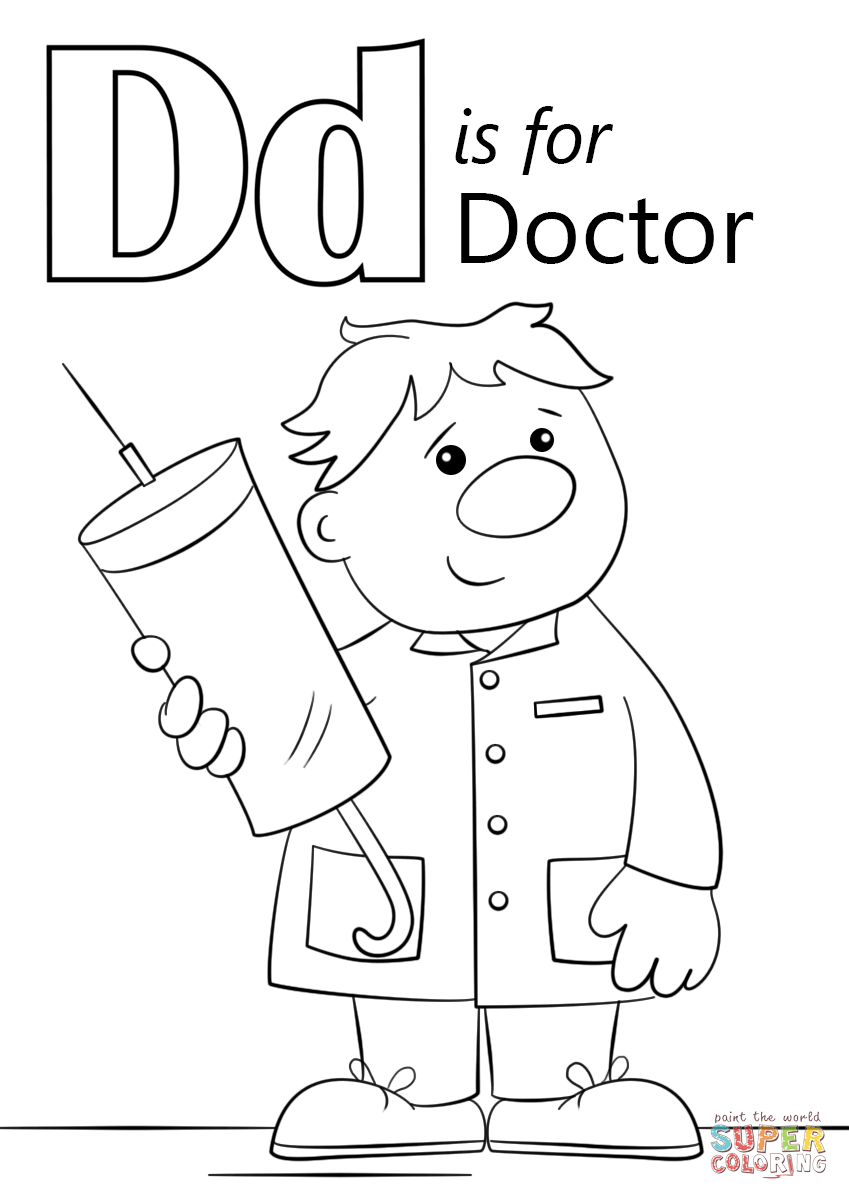 Letter D Is For Doctor Coloring Page | Free Printable Coloring Pages - Doctor Coloring Pages Free Printable