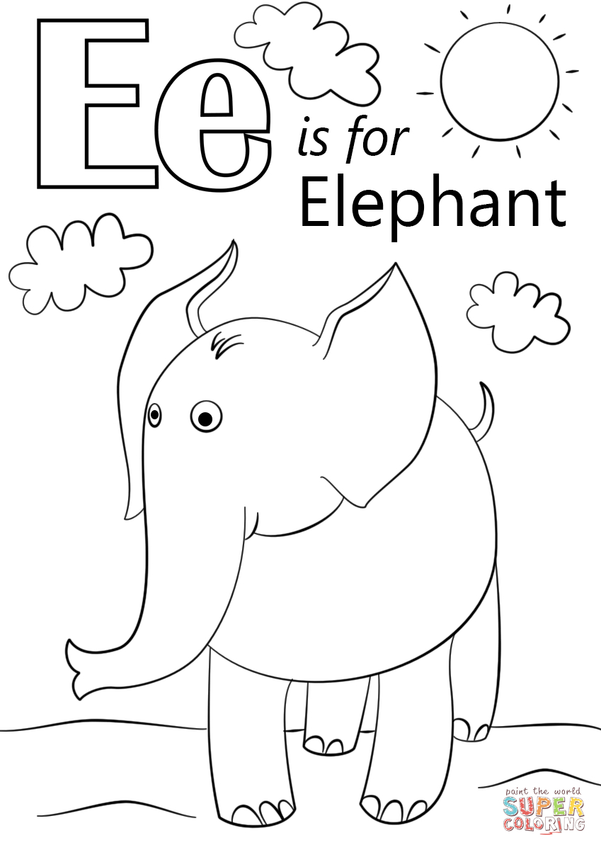 Letter E Is For Elephant Coloring Page | Free Printable Coloring Pages - Free Printable Elephant Pictures