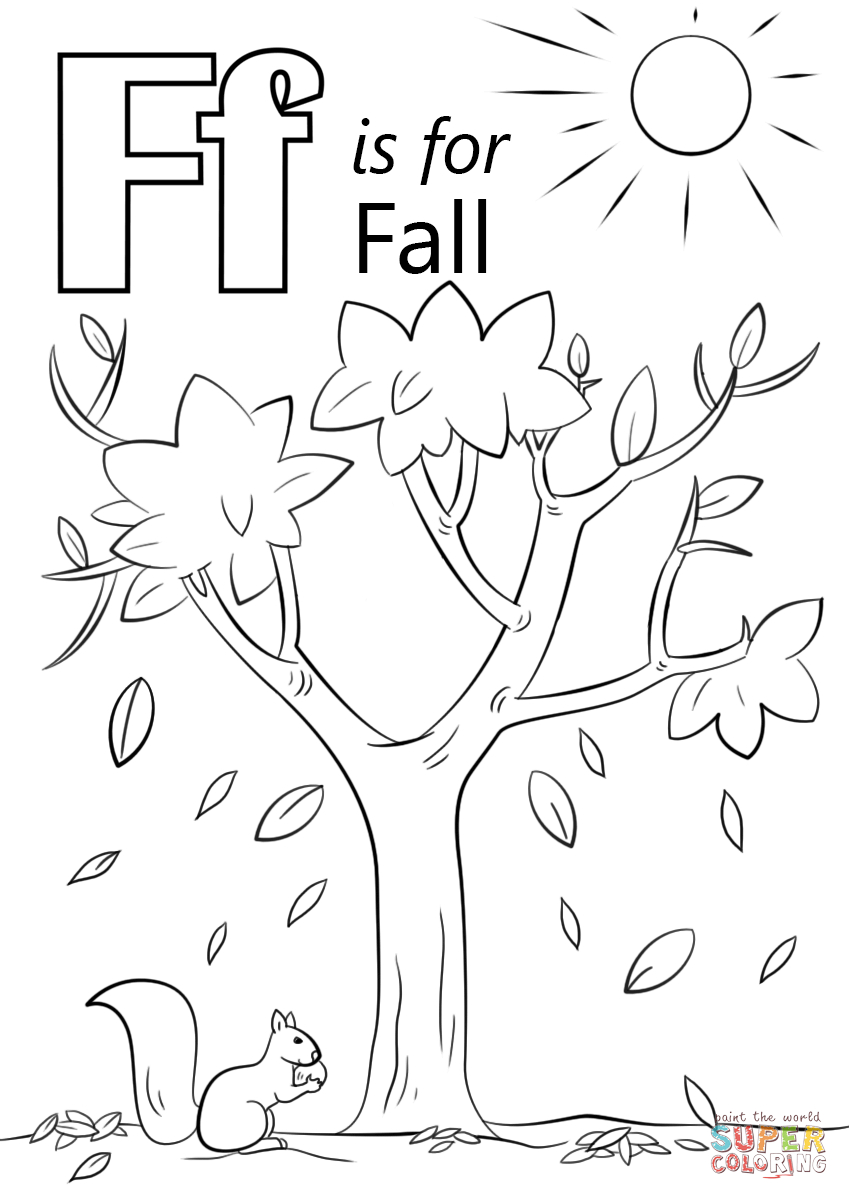 Letter F Is For Fall Coloring Page | Free Printable Coloring Pages - Tree Coloring Pages Free Printable
