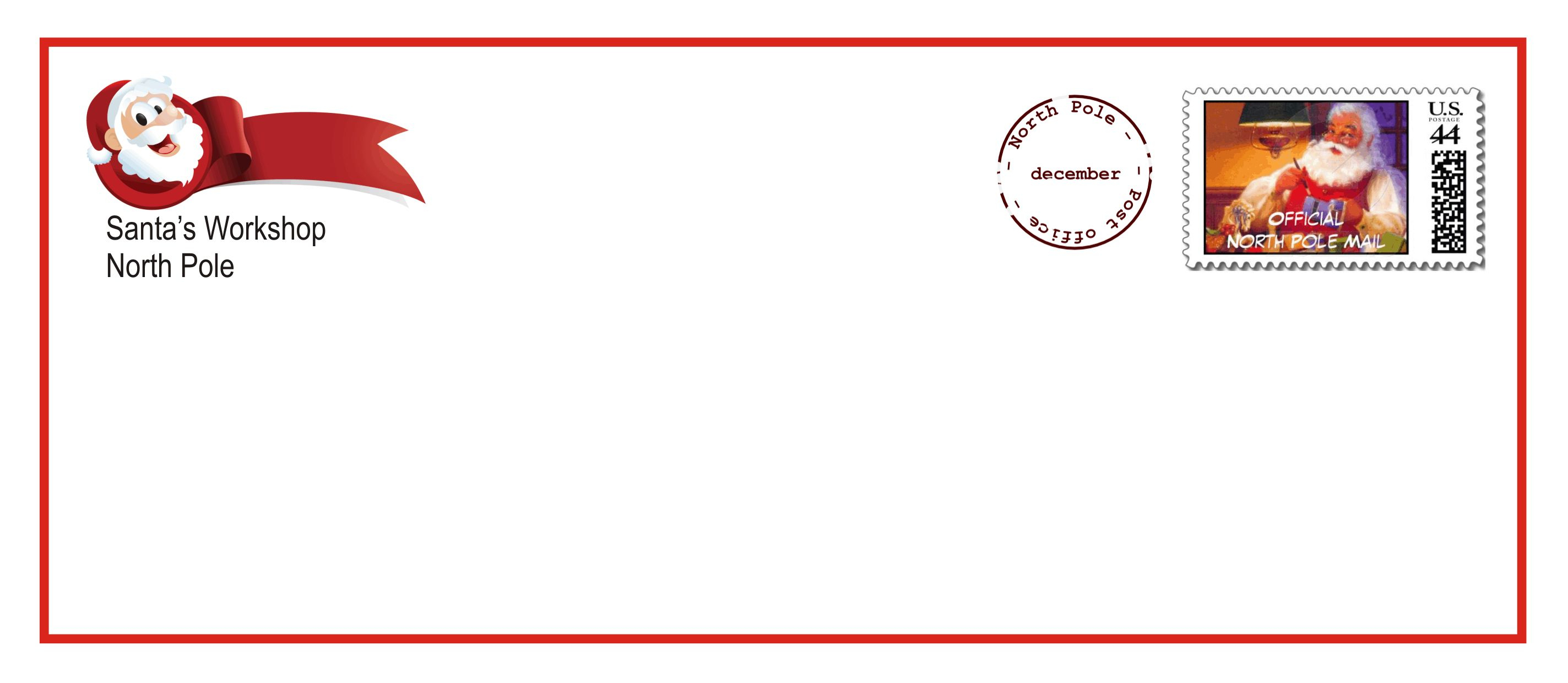 Letter From Santa Envelope Template | Free Printables | Christmas - Free Printable Christmas Letters