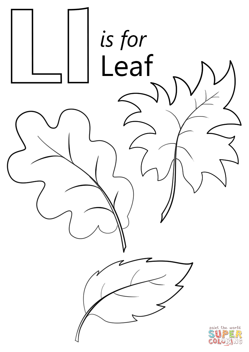 Letter L Is For Leaf Coloring Page | Free Printable Coloring Pages - Free Printable Leaf Coloring Pages