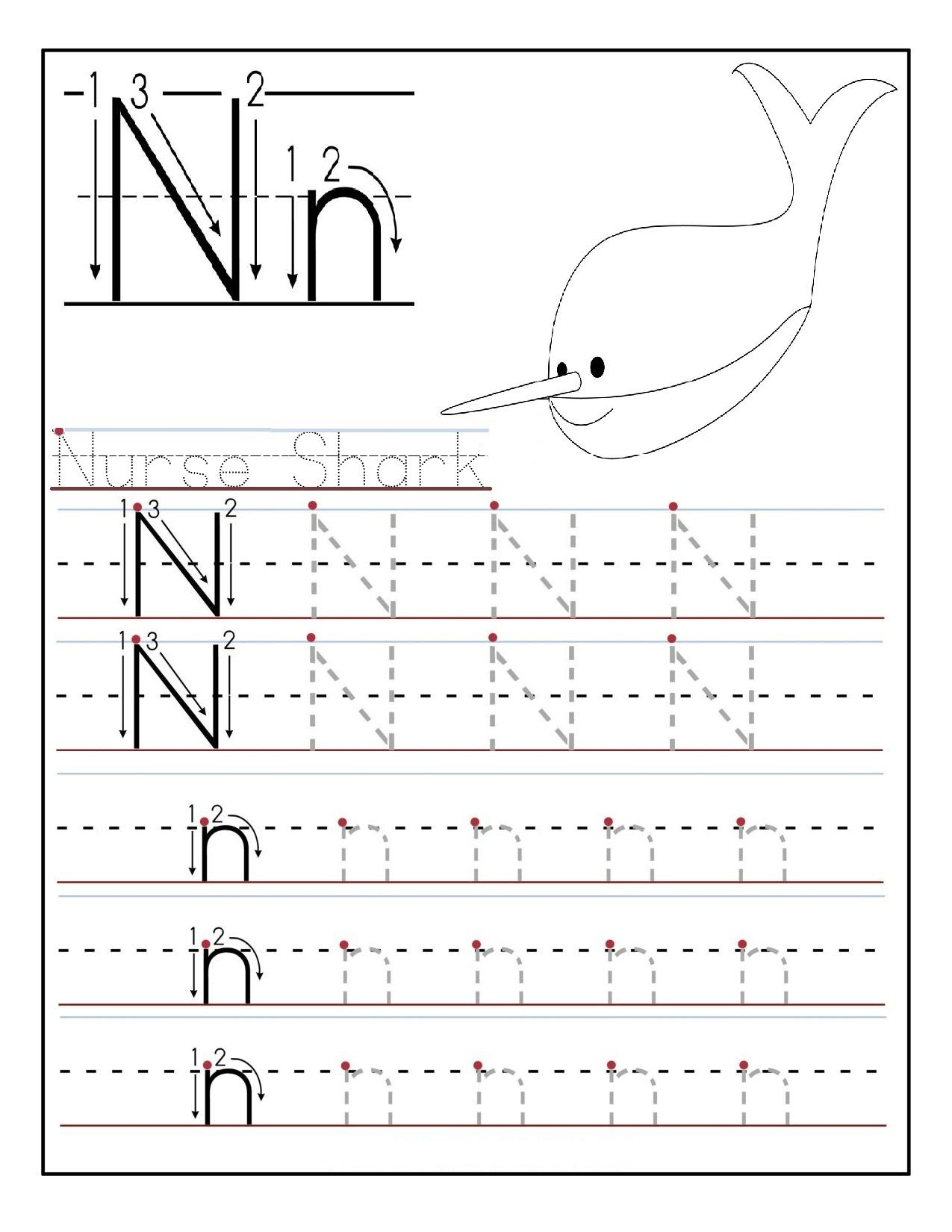 Letter N Worksheets For Preschool And Kindergarten - Preschool And - Free Printable Traceable Letters