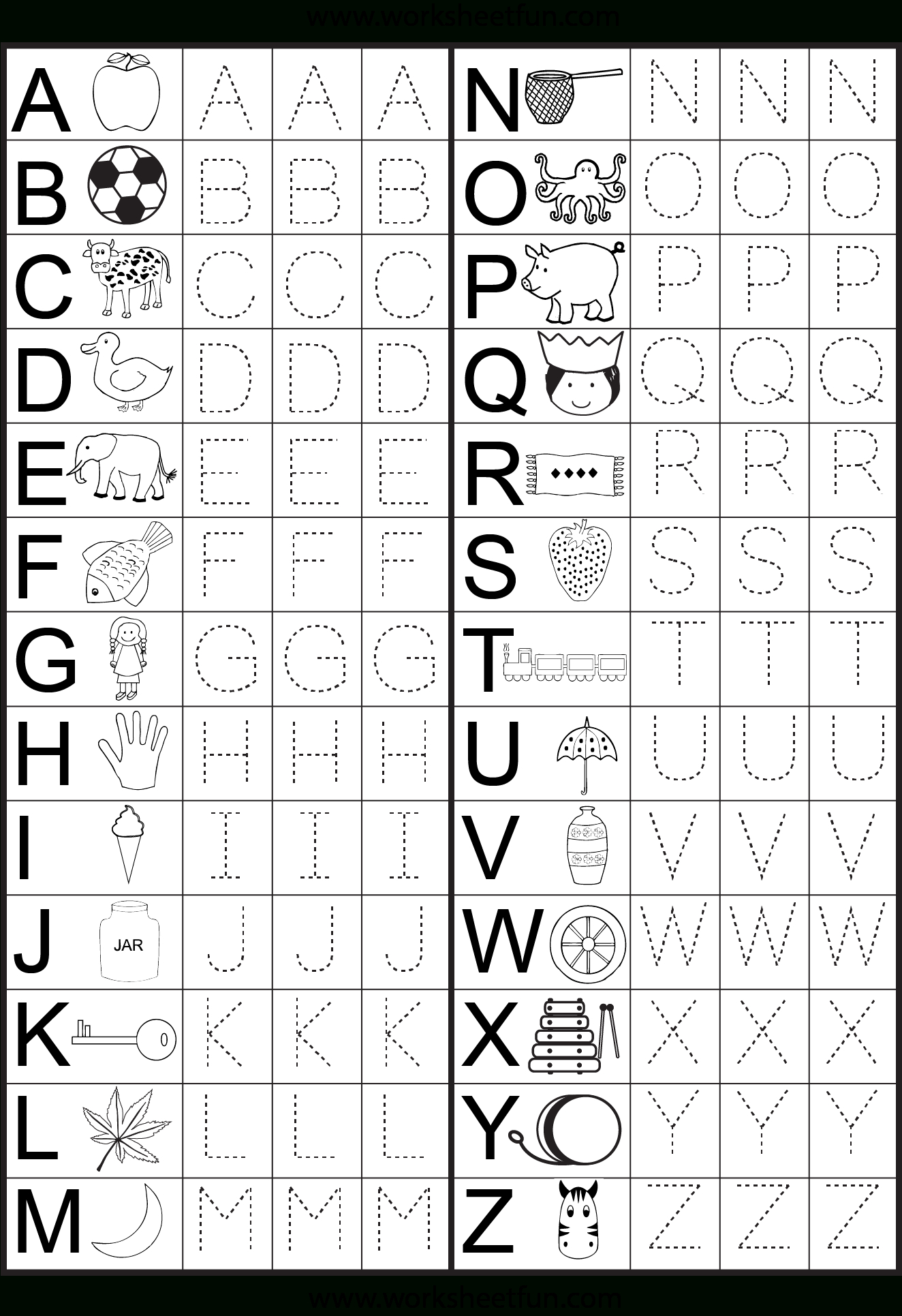 Letter Tracing Worksheet | Printable Worksheets - Free Printable Alphabet Worksheets For Grade 1