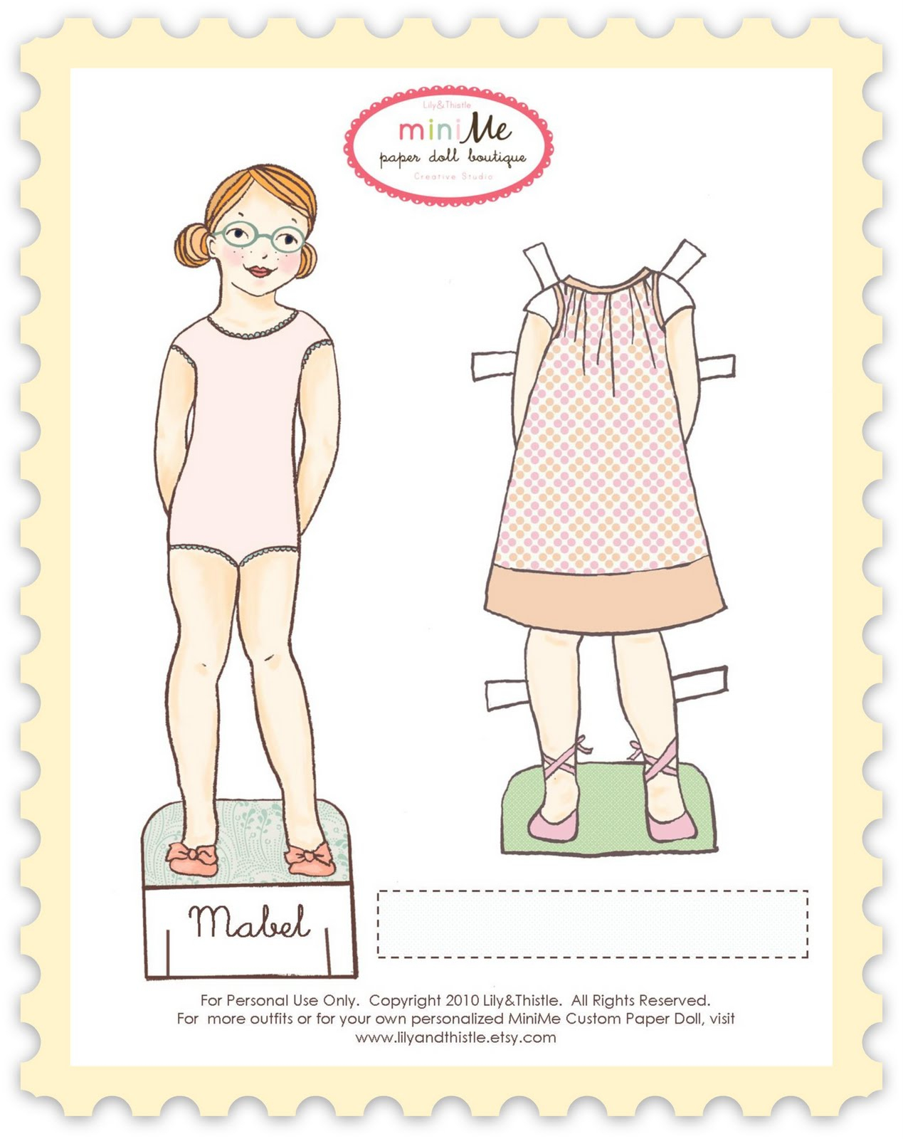 Lily &amp;amp; Thistle: Meet Mabel. Free Printable Paper Doll - Free Printable Paper Dolls