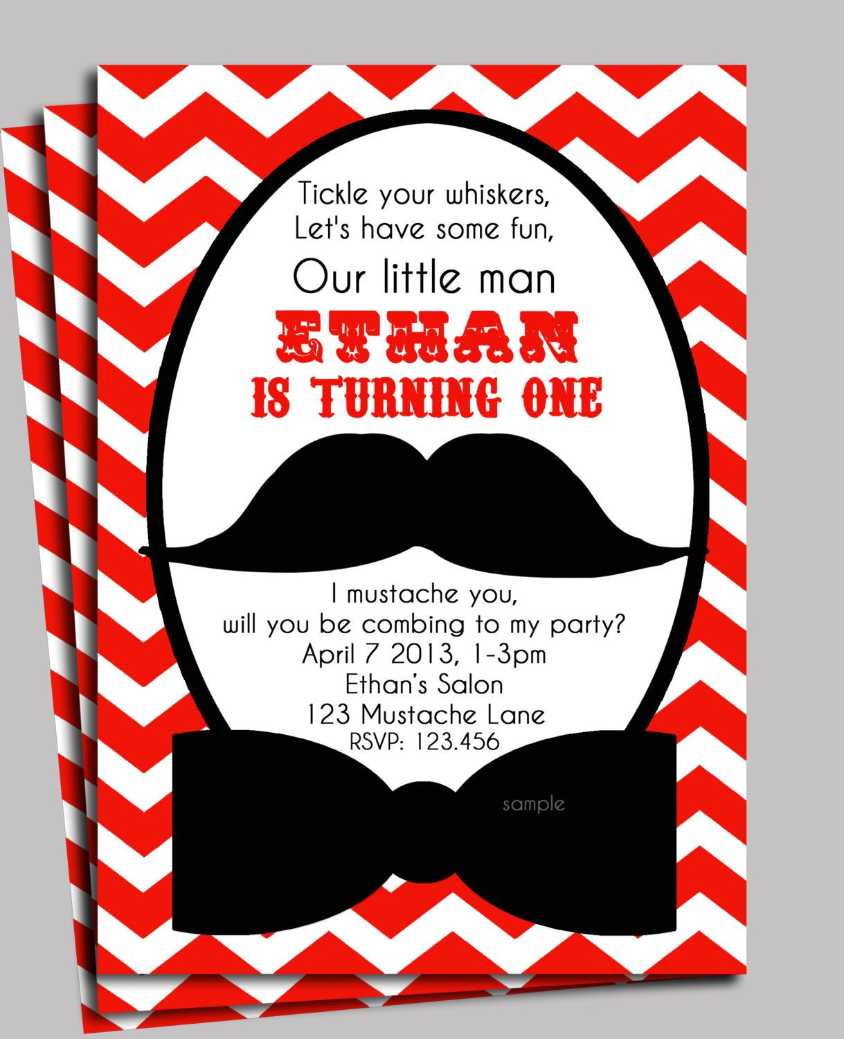 Little Man Mustache Invitation Printable Or Printed With Free - Free Printable Mustache Invitations