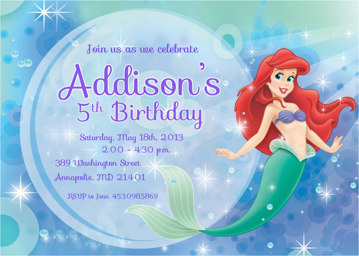 Little Mermaid Birthday Invitations Free Printables | Birthdaybuzz - Free Little Mermaid Printable Invitations