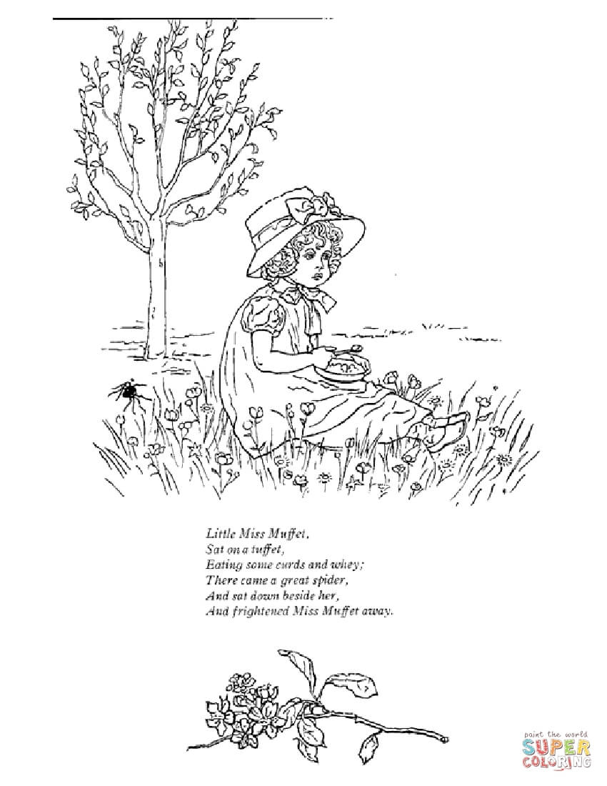 Little Miss Muffet Coloring Page | Free Printable Coloring Pages - Free Printable Mother Goose Nursery Rhymes