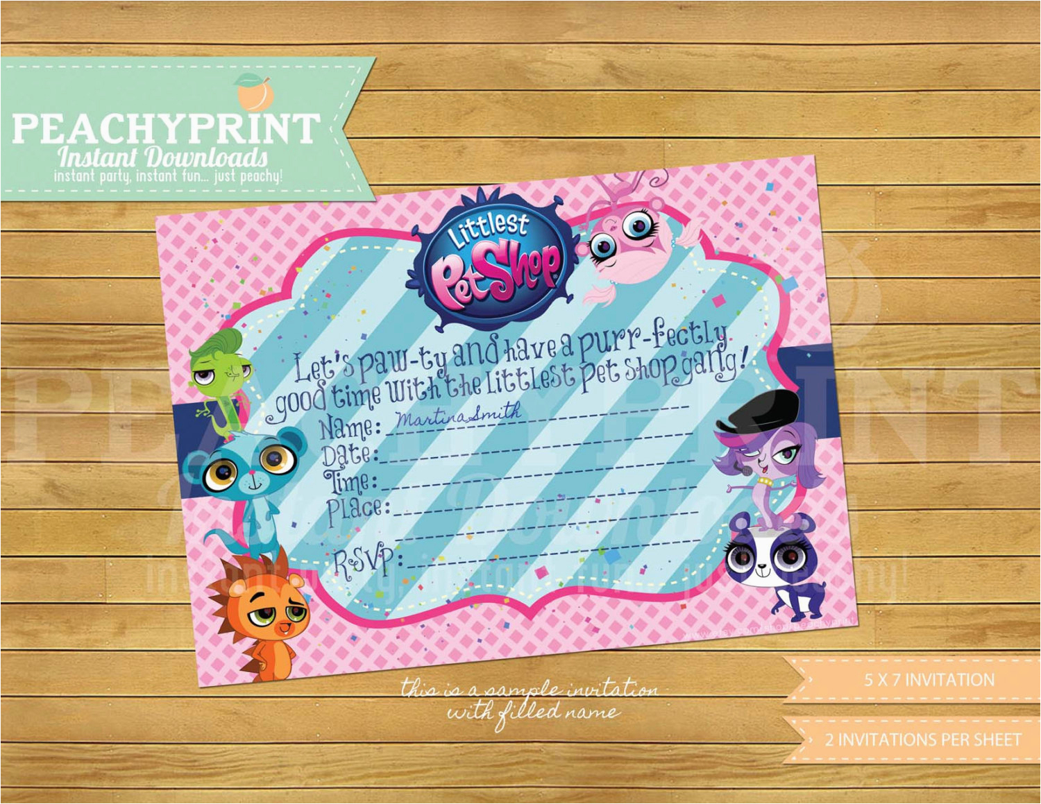Littlest Pet Shop Birthday Invitations | Birthdaybuzz - Littlest Pet Shop Invitations Printable Free