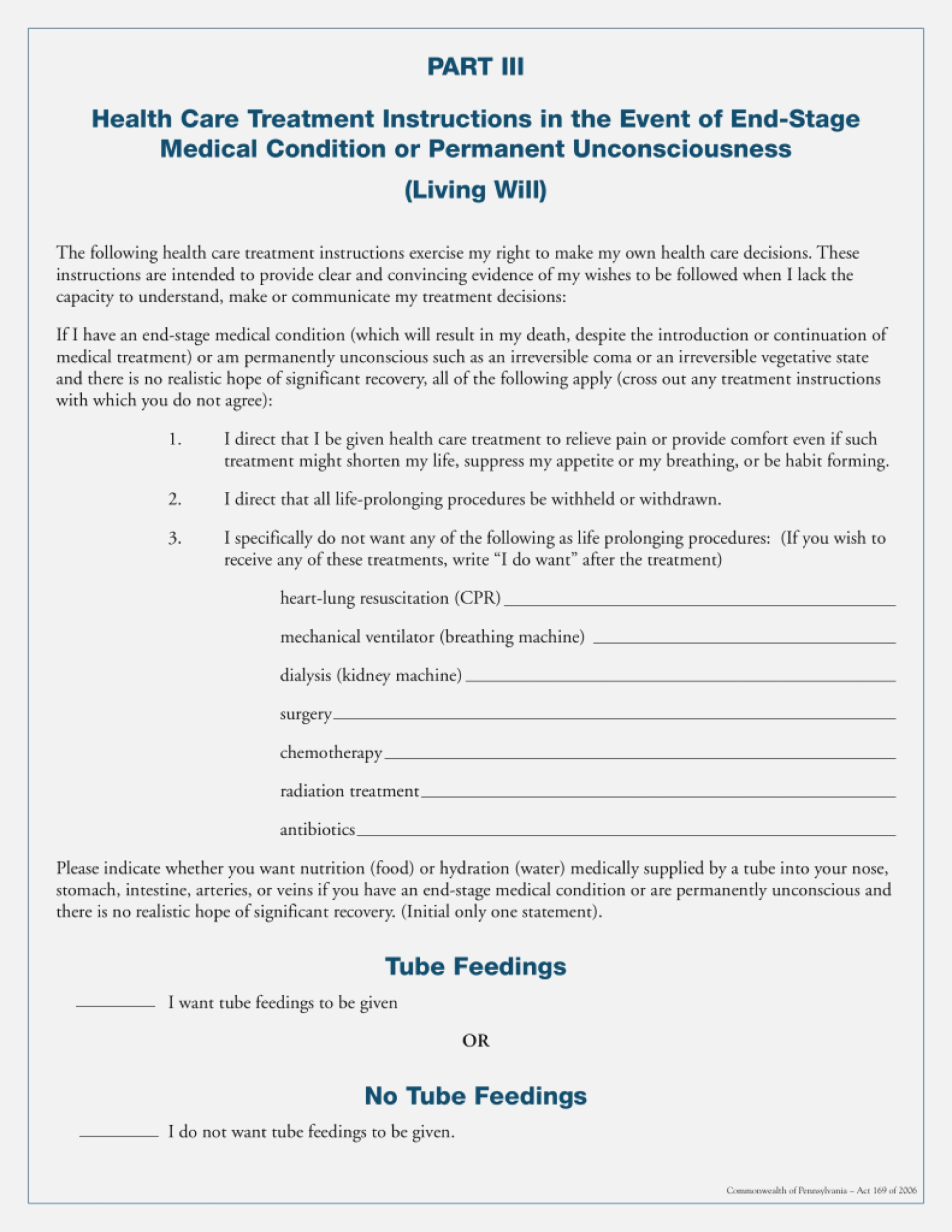 Living Will Advance Directive Template 13×13 Free Forms Form - Free Printable Living Will Forms Washington State
