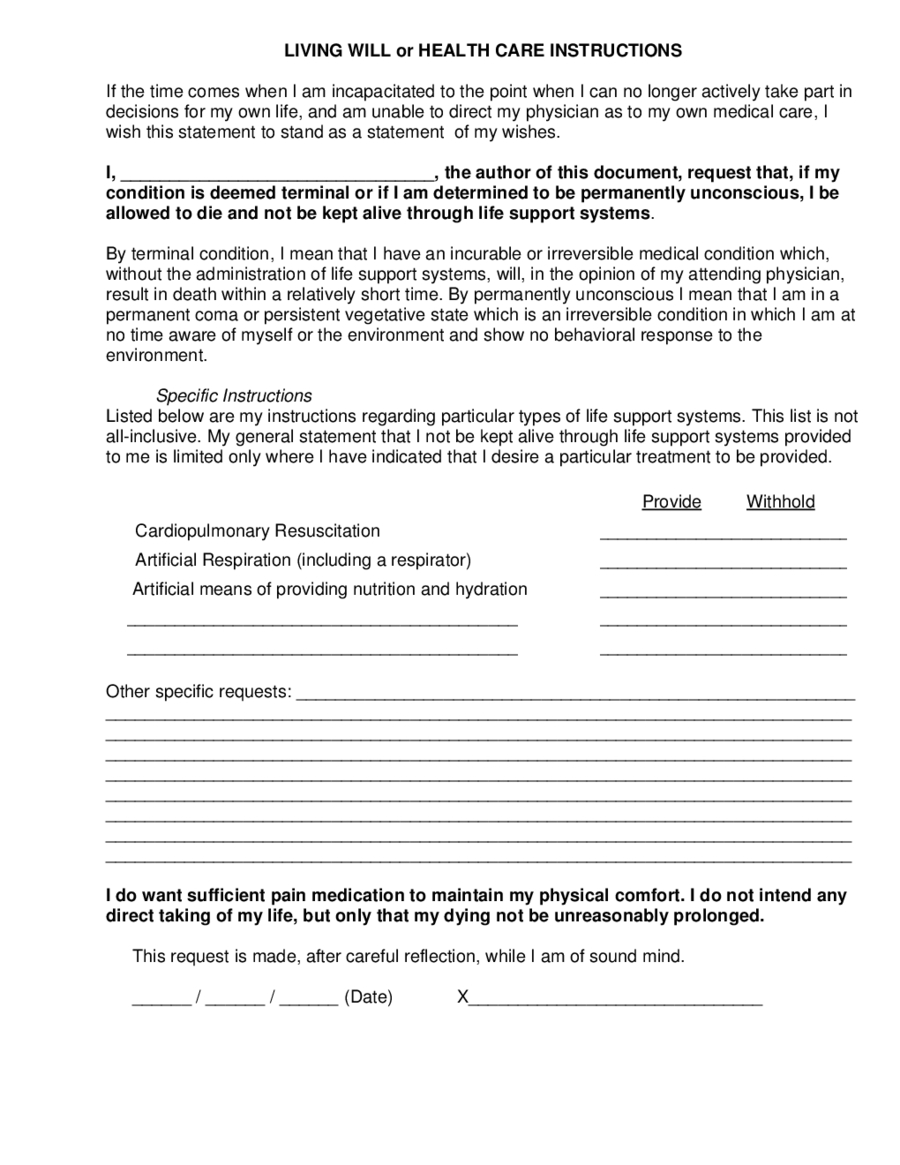 Living Will Form Pa - Edit, Fill, Sign Online | Handypdf - Free Online Printable Living Wills