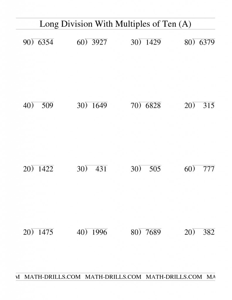 Long Division Worksheets 5Th Grade To Learn - Math Worksheet For Kids - Free Printable Division Worksheets For 5Th Grade