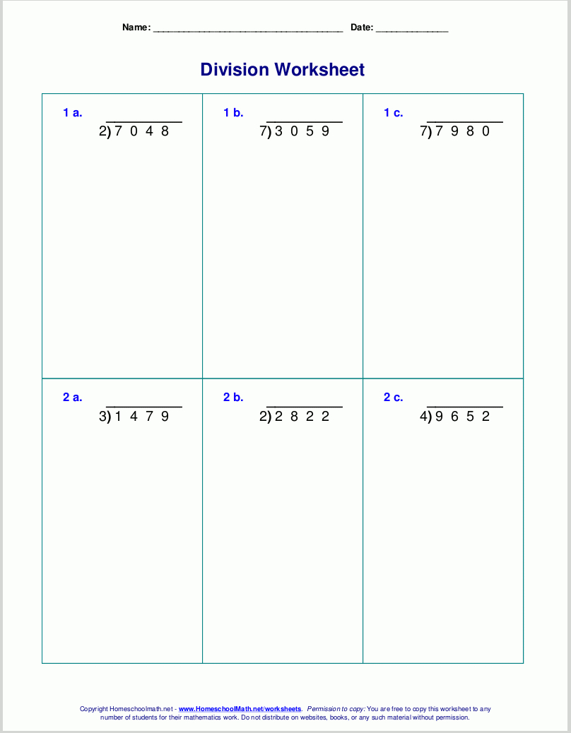 Long Division Worksheets For Grades 4-6 - Free Printable Division Worksheets For 4Th Grade