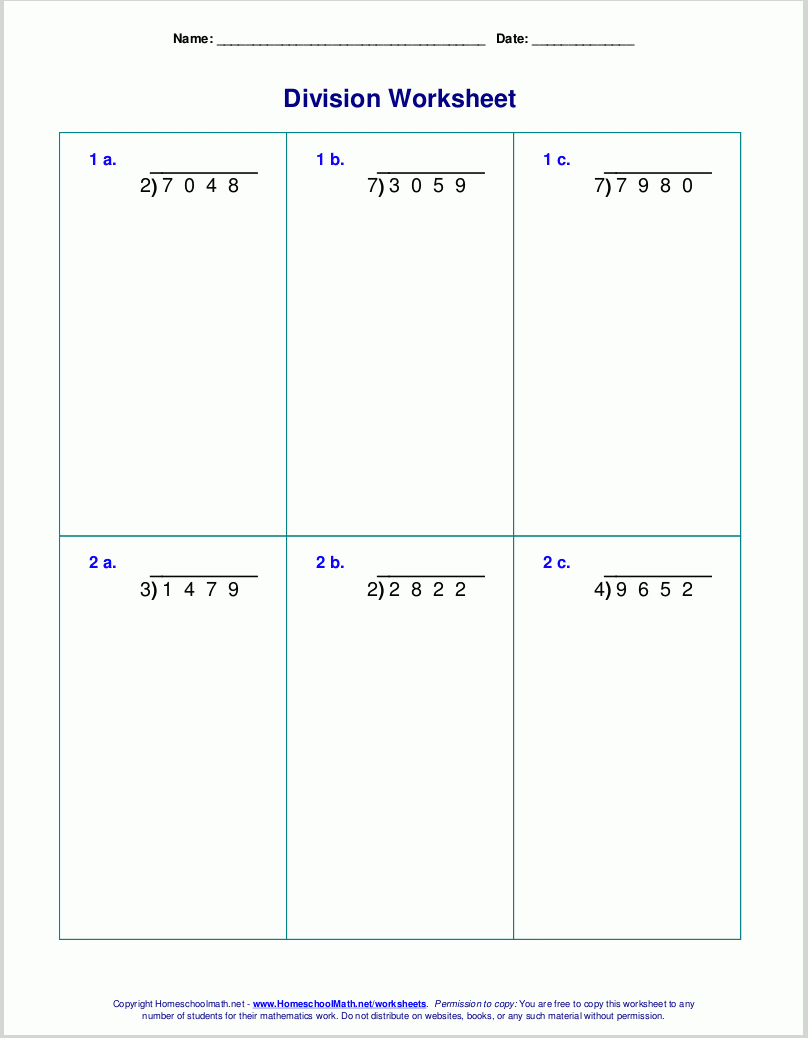 Long Division Worksheets For Grades 4-6 - Free Printable Long Division Worksheets 5Th Grade