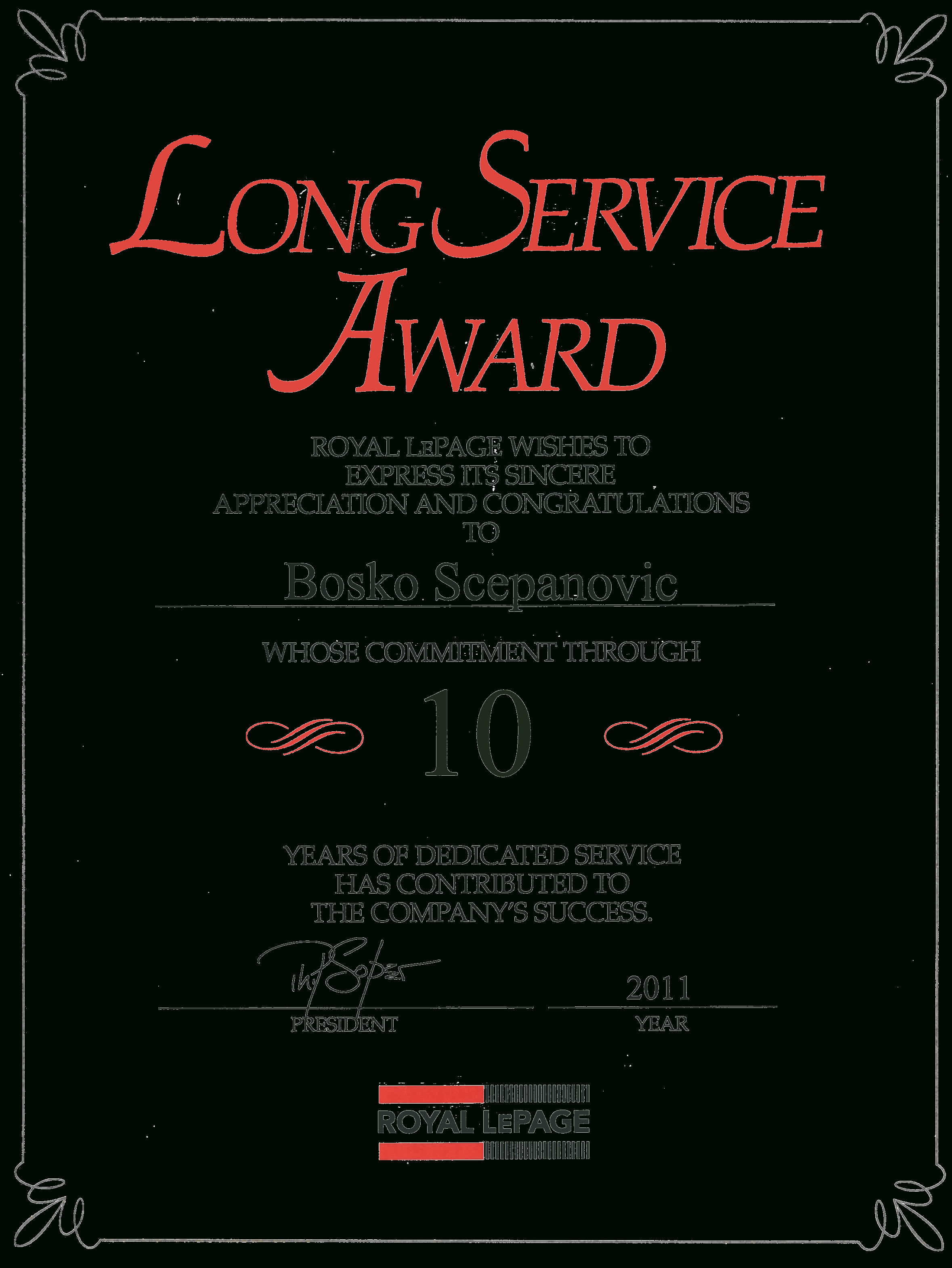 Long Service Award Certificate Template Free Download Printable 46 - Commitment Certificate Free Printable