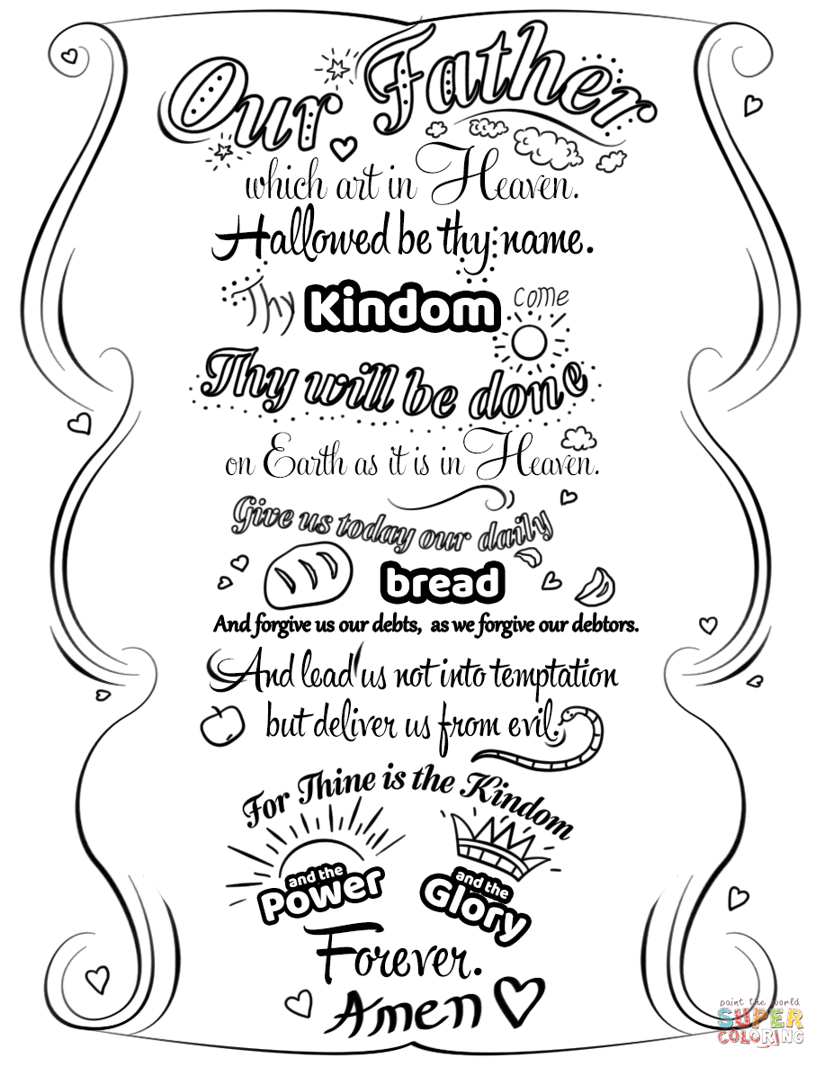 Lord&amp;#039;s Prayer Doodle Coloring Page | Free Printable Coloring Pages - Free Printable Lord&amp;amp;#039;s Prayer Coloring Pages