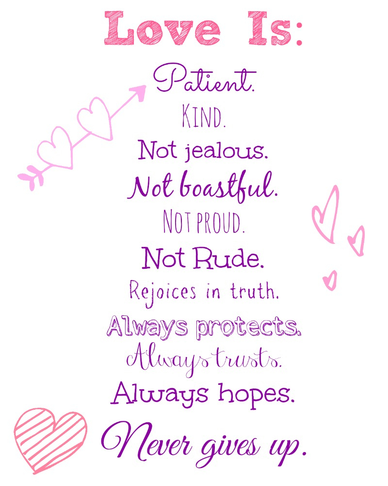 Love Is..valentine&amp;#039;s Day Free Printable! - Nessa Makes - Love Is Patient Free Printable