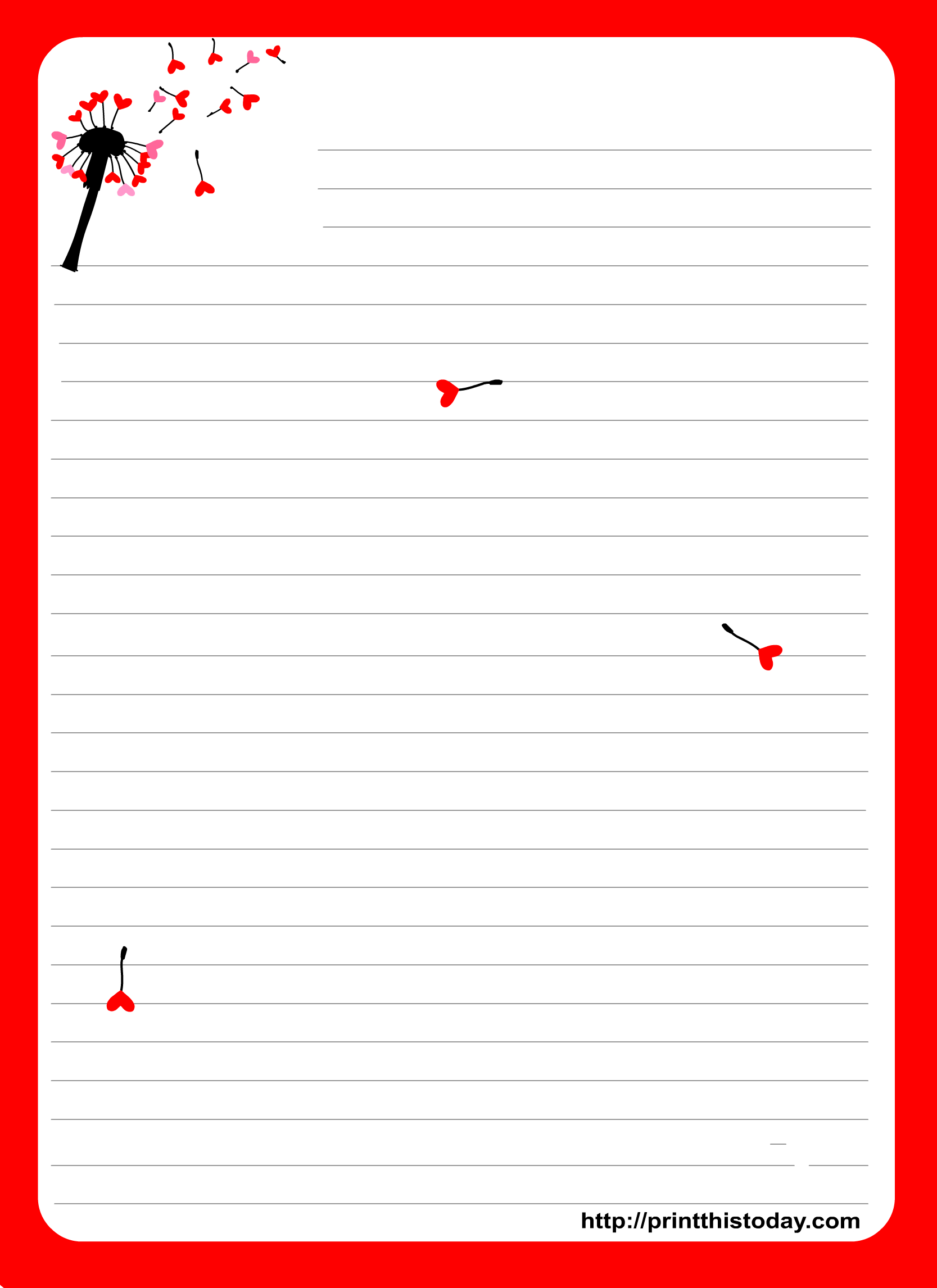 Love Letter Pad Stationery - Free Printable Love Letter Paper