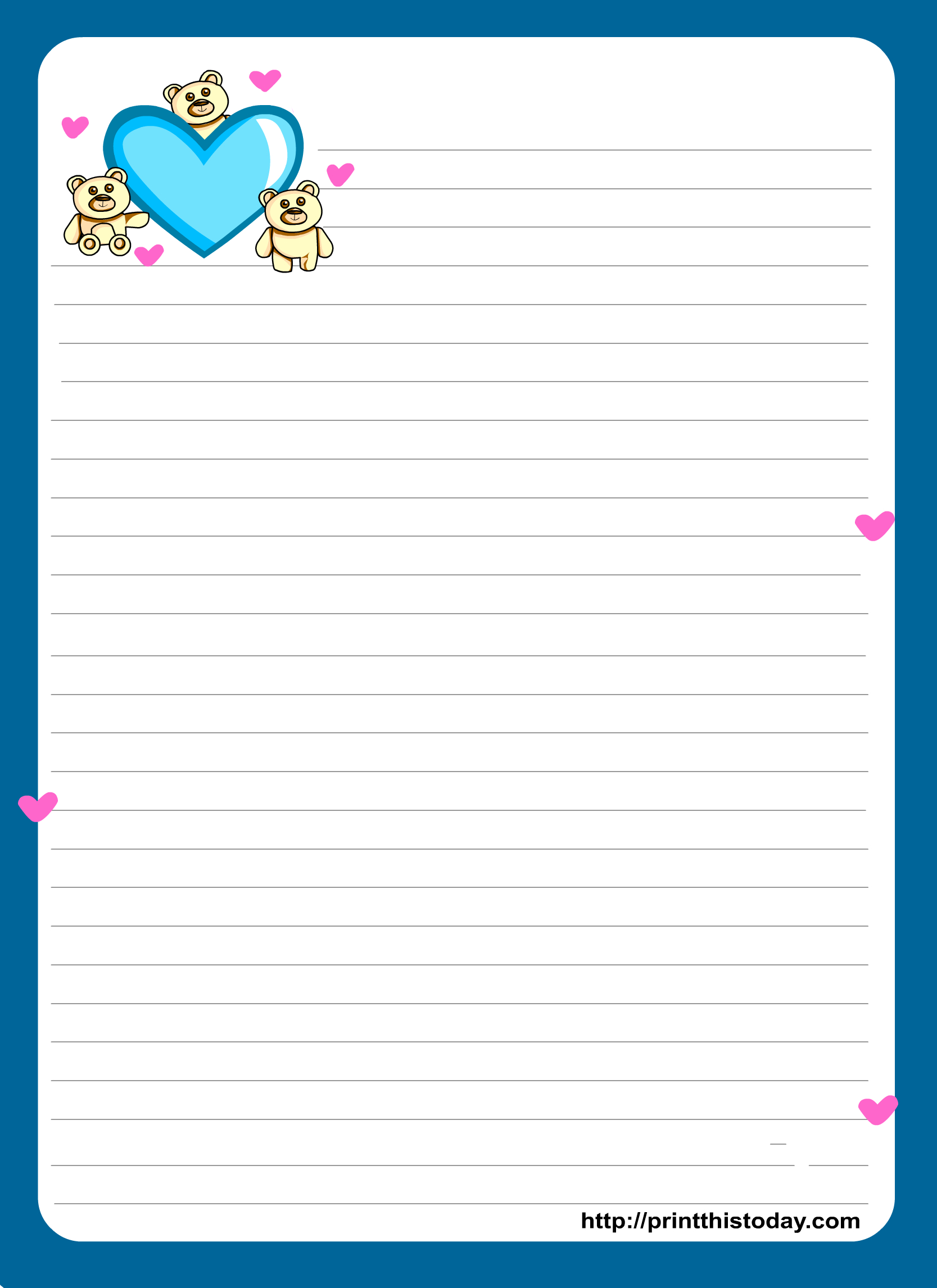 Love Letter Pad Stationery - Free Printable Love Letter Paper