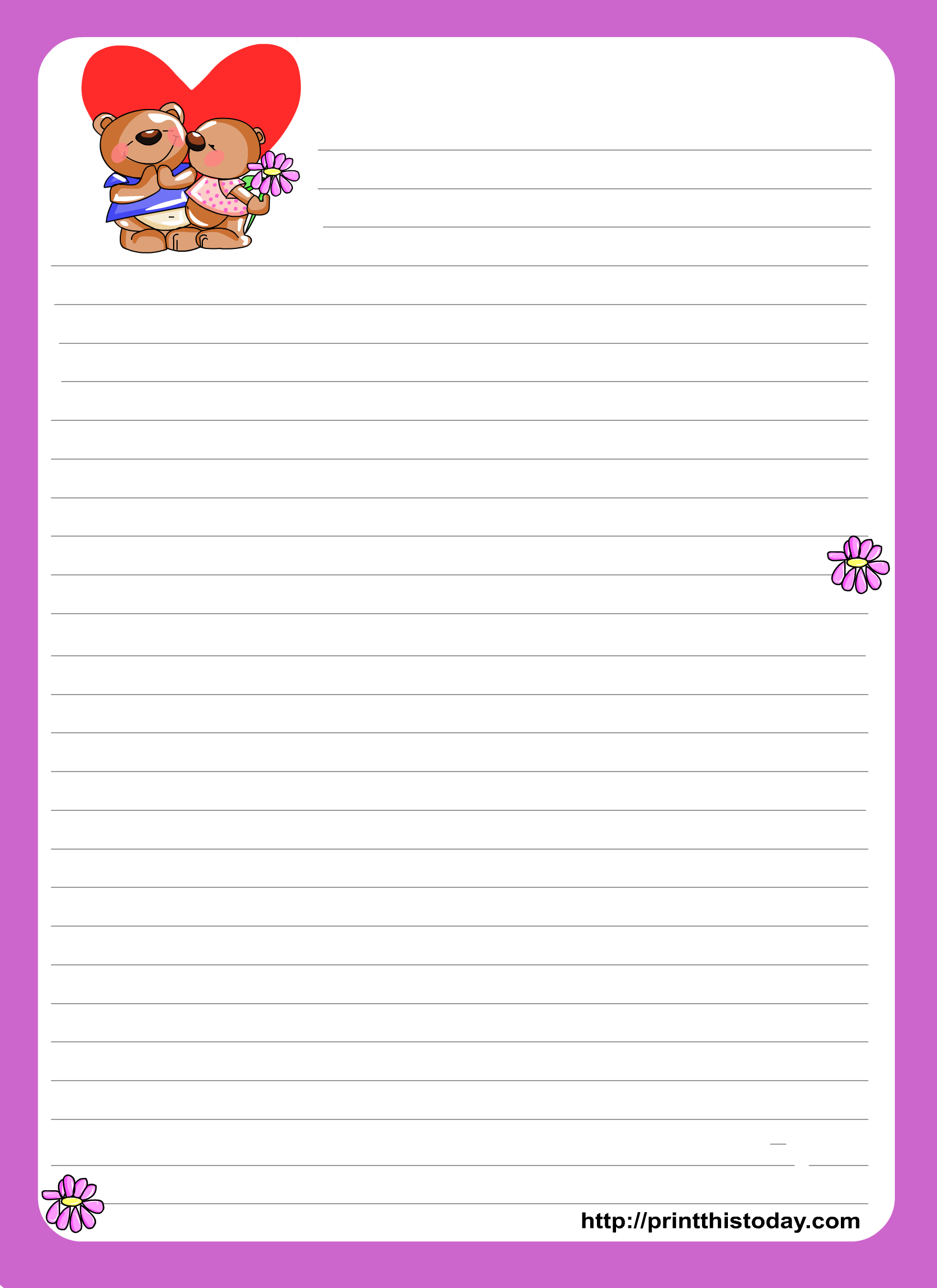 Love Letter Writing Paper - Free Printable Stationery Writing Paper