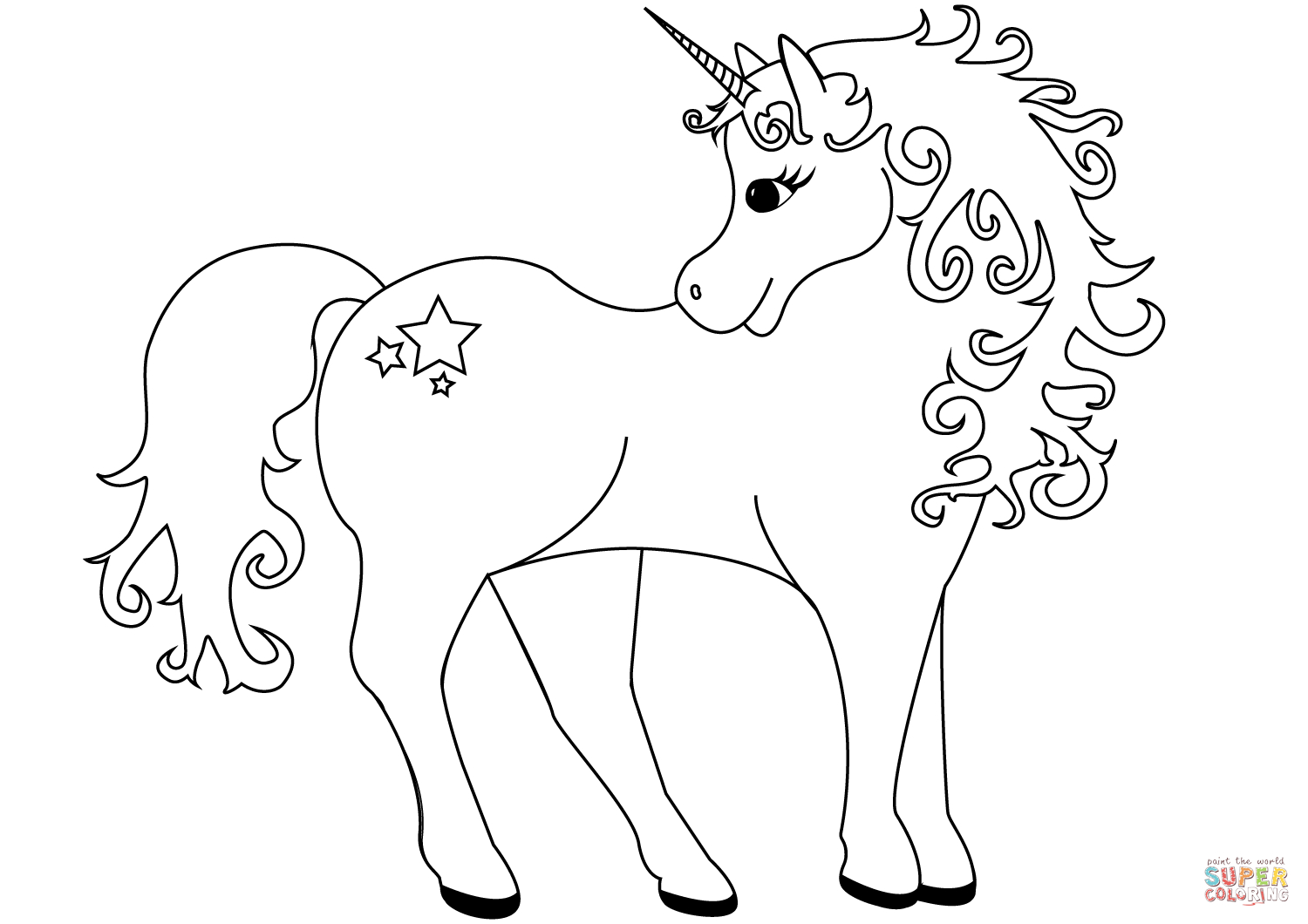 Lovely Unicorn Coloring Page | Free Printable Coloring Pages - Free Printable Unicorn Coloring Pages