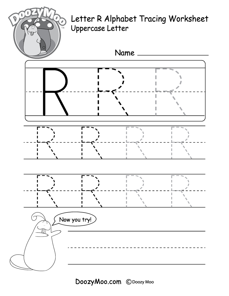 Lowercase Letter &amp;quot;r&amp;quot; Tracing Worksheet - Doozy Moo - Free Printable Preschool Worksheets For The Letter R