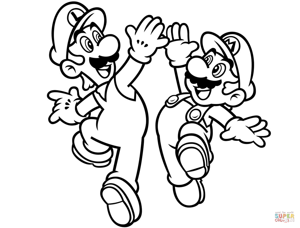 Luigi And Mario Coloring Page | Free Printable Coloring Pages - Mario Coloring Pages Free Printable