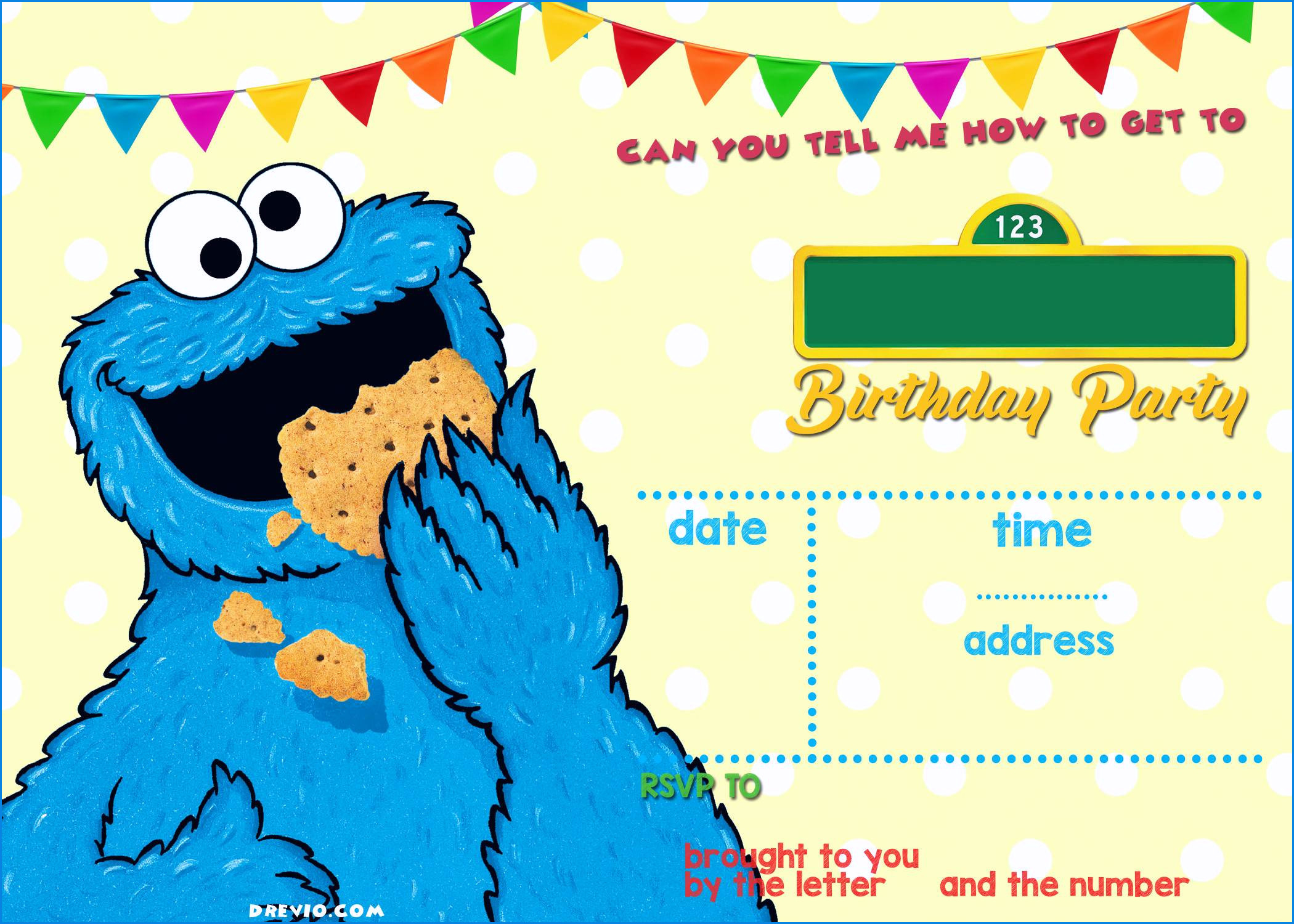 Luxury Cookie Monster Invitations – Sarokapro - Free Printable Cookie Monster Birthday Invitations