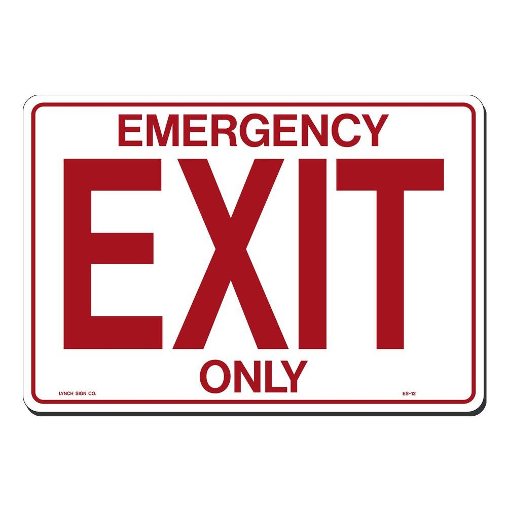 Lynch Sign 14 In. X 10 In. Emergency Exit Only Sign Printed On More - Free Printable Exit Signs With Arrow