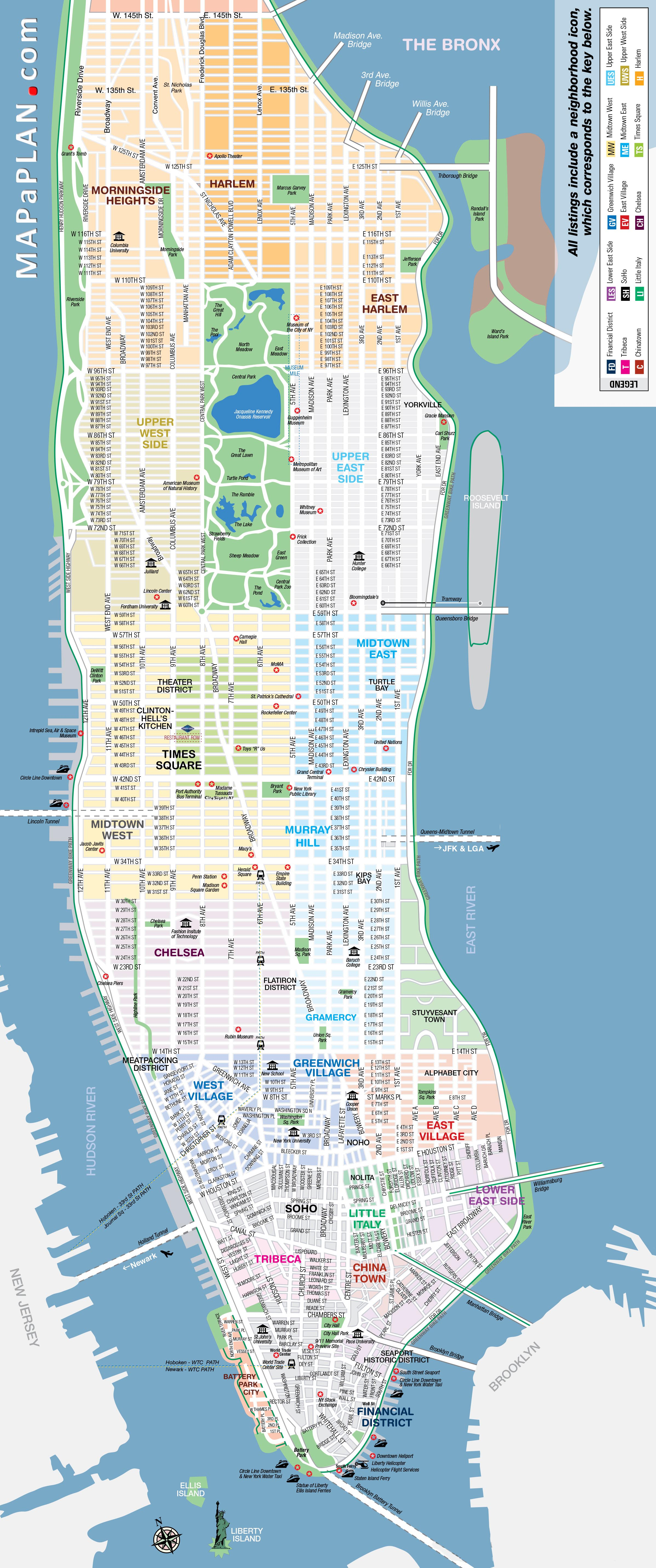 Maps Of New York Top Tourist Attractions - Free, Printable - Free Printable Map Of Manhattan