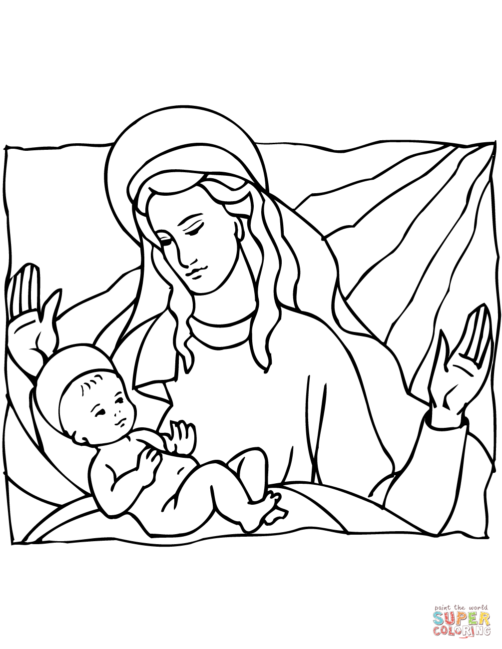 Mary And Baby Jesus Coloring Page | Free Printable Coloring Pages - Free Printable Christmas Baby Jesus Coloring Pages