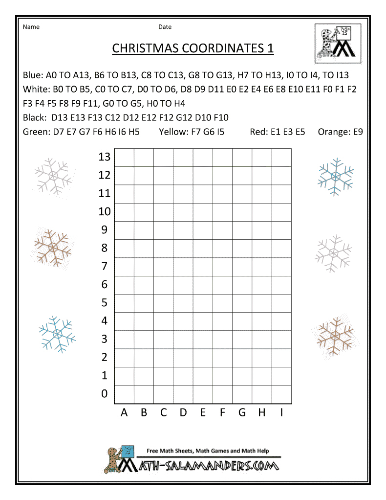 free printable christmas coordinate graphing worksheets free