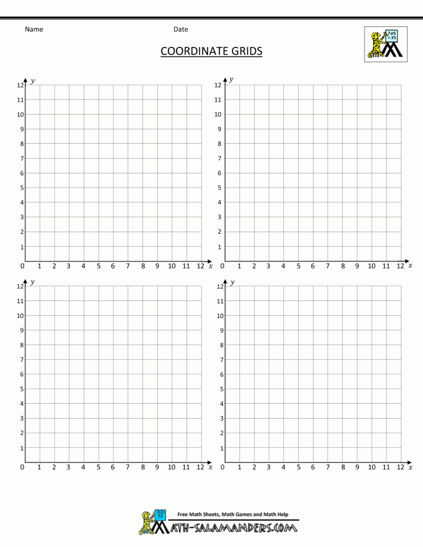 Math : Coordinate Plane Grid Coordinate Template 0 To 12 2 - Free Printable Coordinate Grid Worksheets