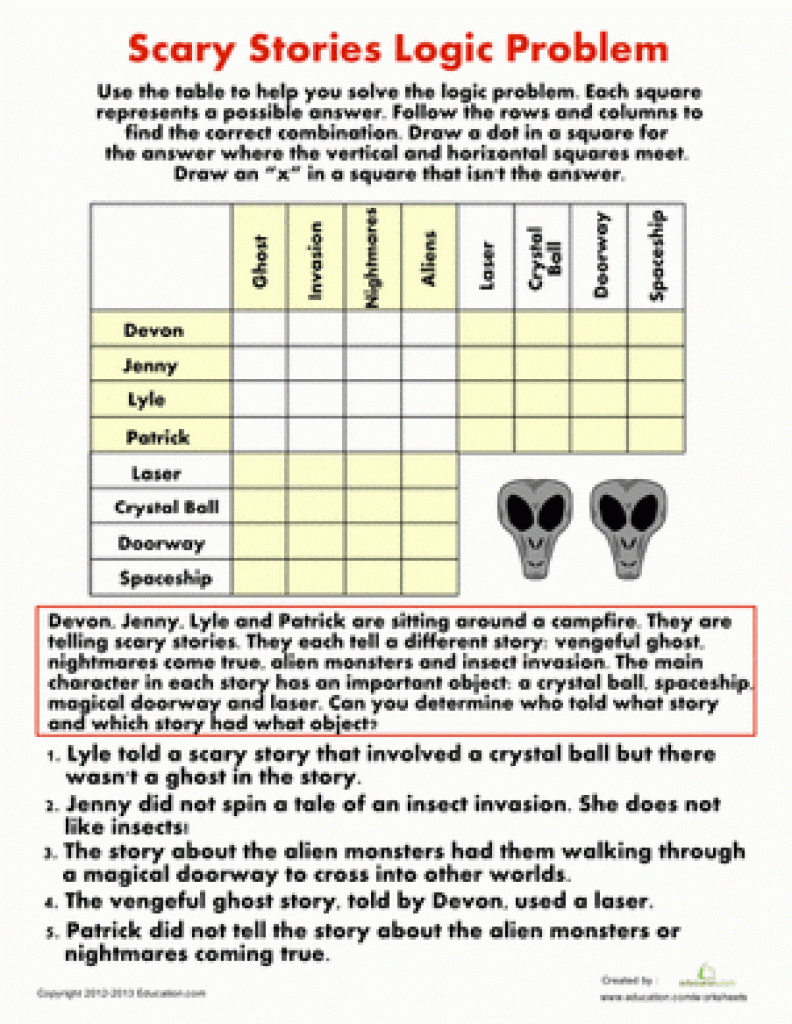Math Logic Puzzles Printable Worksheets #765378 - Myscres Intended - Free Printable Logic Puzzles For High School Students