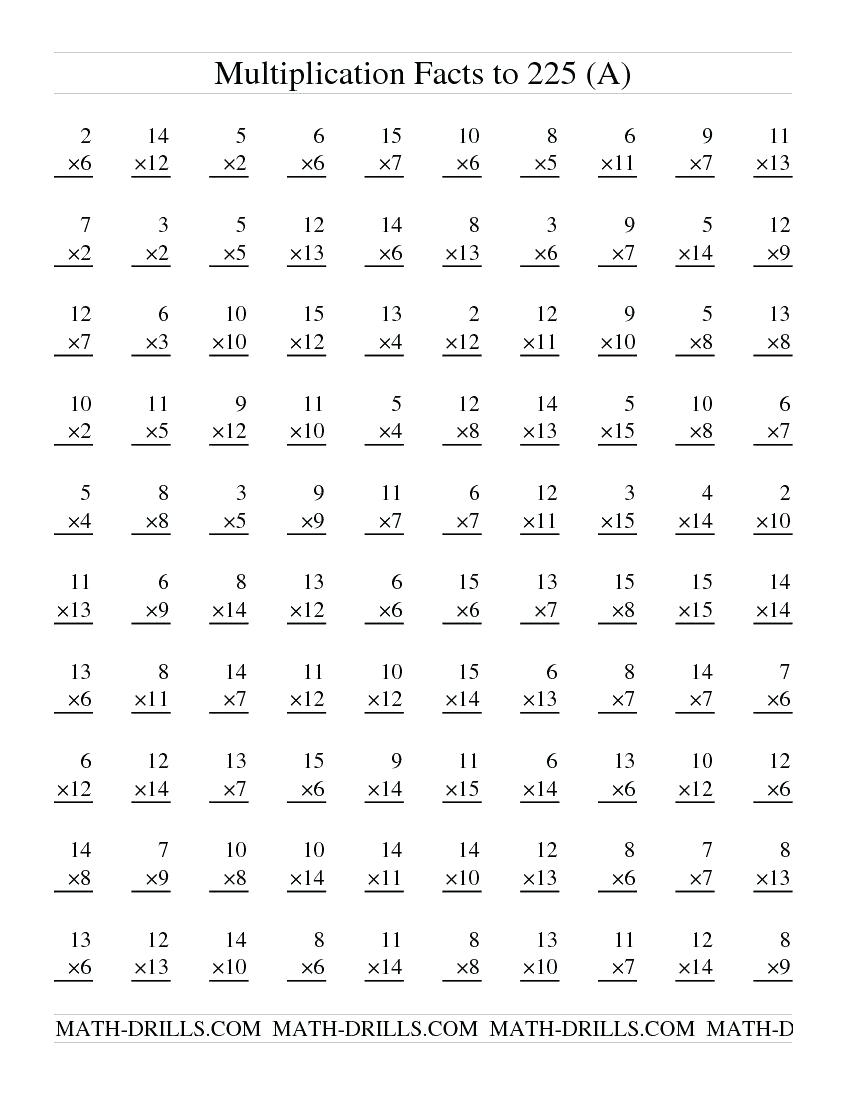 Math Multiplication Quiz Free Multiplication Practice Worksheets - Free Printable Multiplication Timed Tests