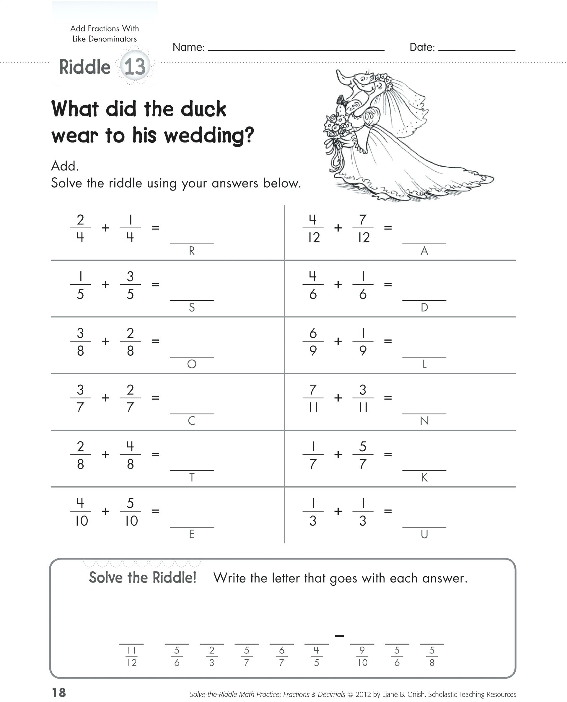 Math Worksheets Grade Fractions Finding Common Denominators Least - Free Printable Worksheets On Africa