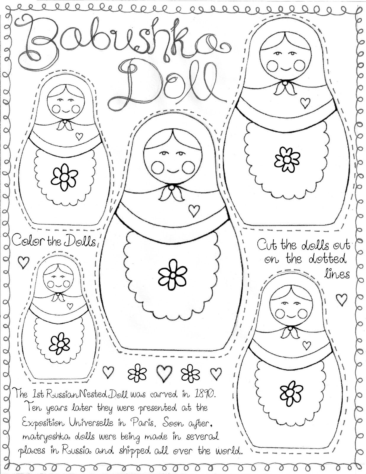 Matryoshka Doll&amp;quot; Printable For &amp;quot;around The World&amp;quot; Culture Study - Free Printable Paper Dolls From Around The World