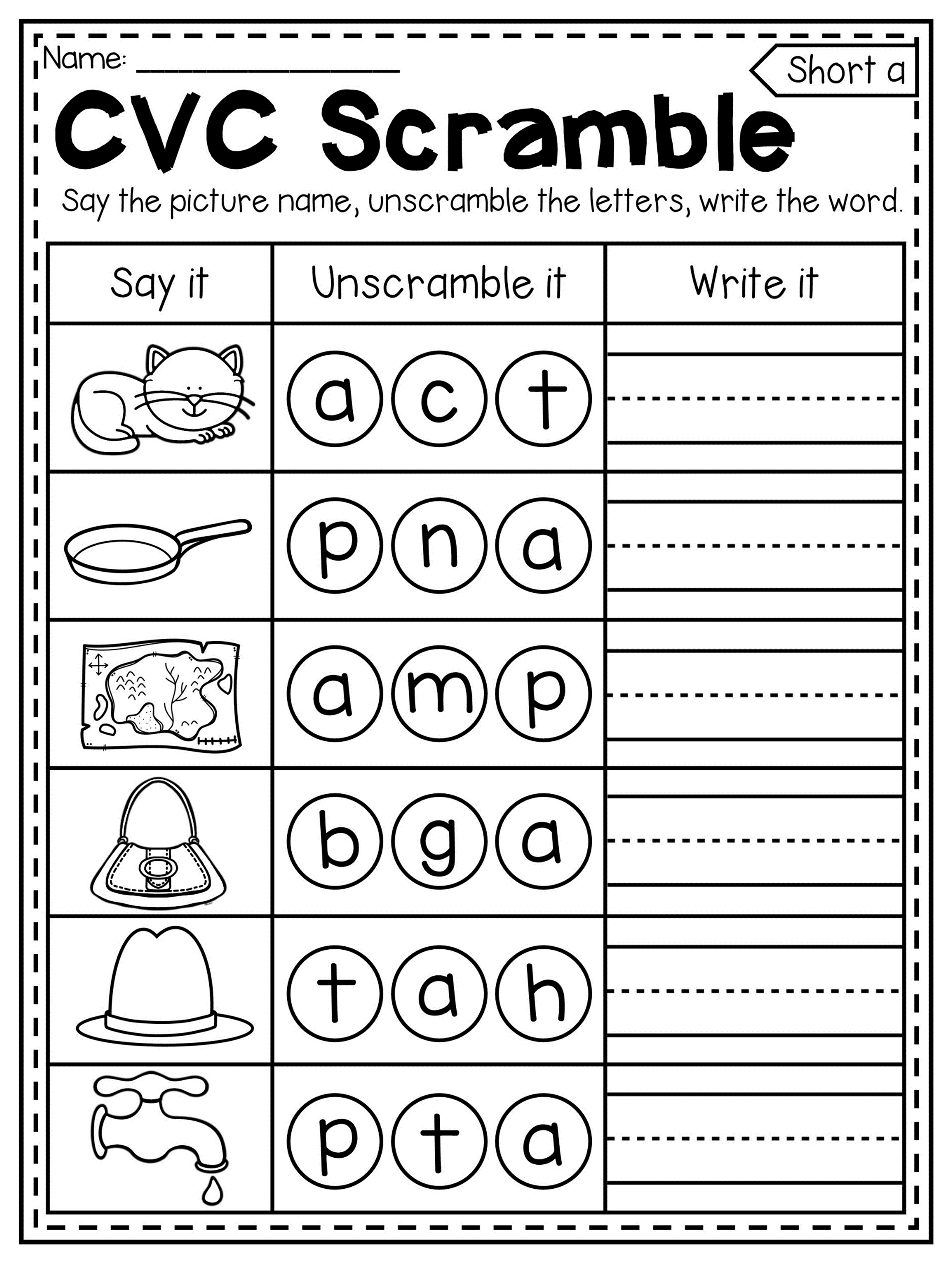 Mega Cvc Worksheet Pack - Pre-K Kindergarten | Kinder Literacy | Cvc - Free Printable Cvc Worksheets