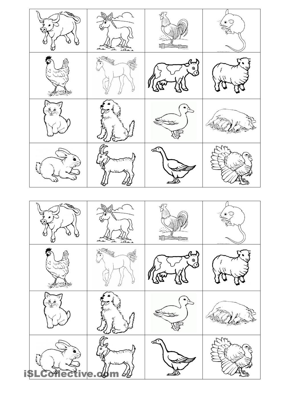 Memory Game On Farm Animals | Free Esl Printable Worksheets - Free Printable Memory Exercises