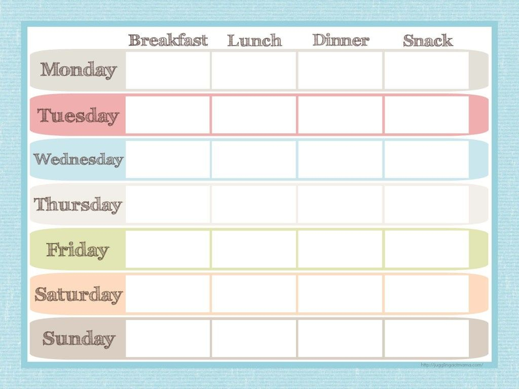 Menu Planner And Grocery List Printable Set | Juggling Act Mama - Free Printable Grocery List And Meal Planner