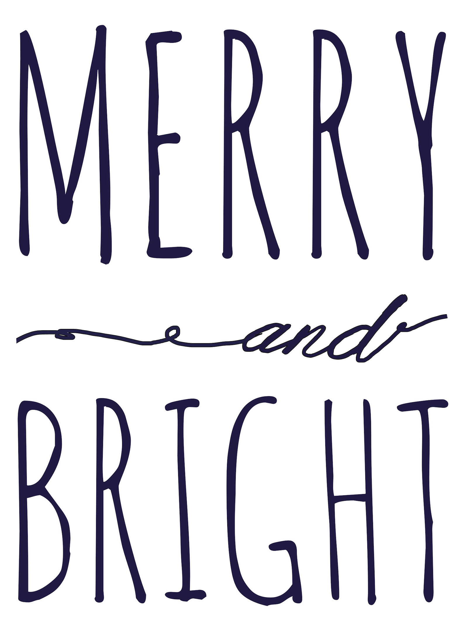 Merry And Bright Free Printable Template | Fantastically Free Fonts - Merry Christmas Stencil Free Printable
