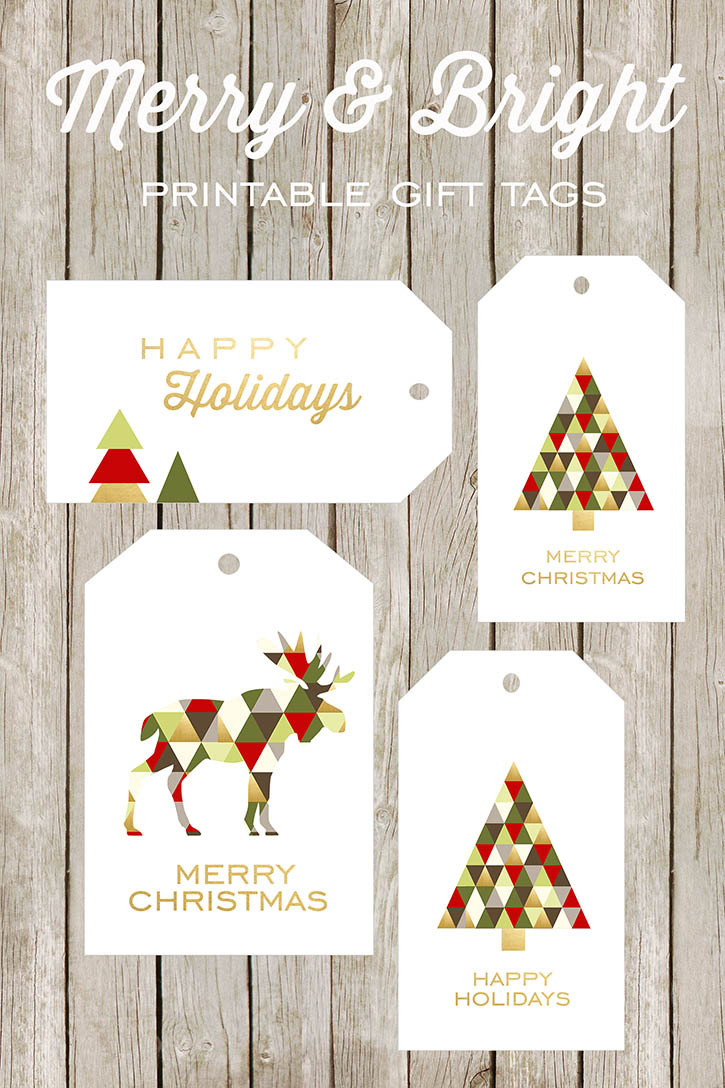 Merry And Bright Printable Gift Tags - Free Printable Christmas Photo Collage