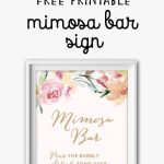 Mimosa Bar Free Watercolor Flowers Printable | Bridal Shower Games   Free Printable Fragrance Free Signs