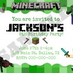 Minecraft Birthday Invitation Template And The Invitations Of The   Free Printable Minecraft Birthday Party Invitations Templates