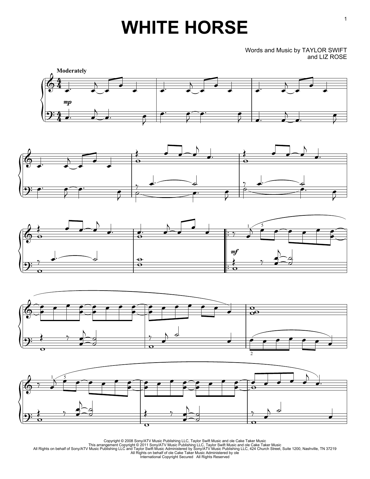 Minetaylor Swift - Hal Leonard - Prima Music - Taylor Swift Mine Piano Sheet Music Free Printable