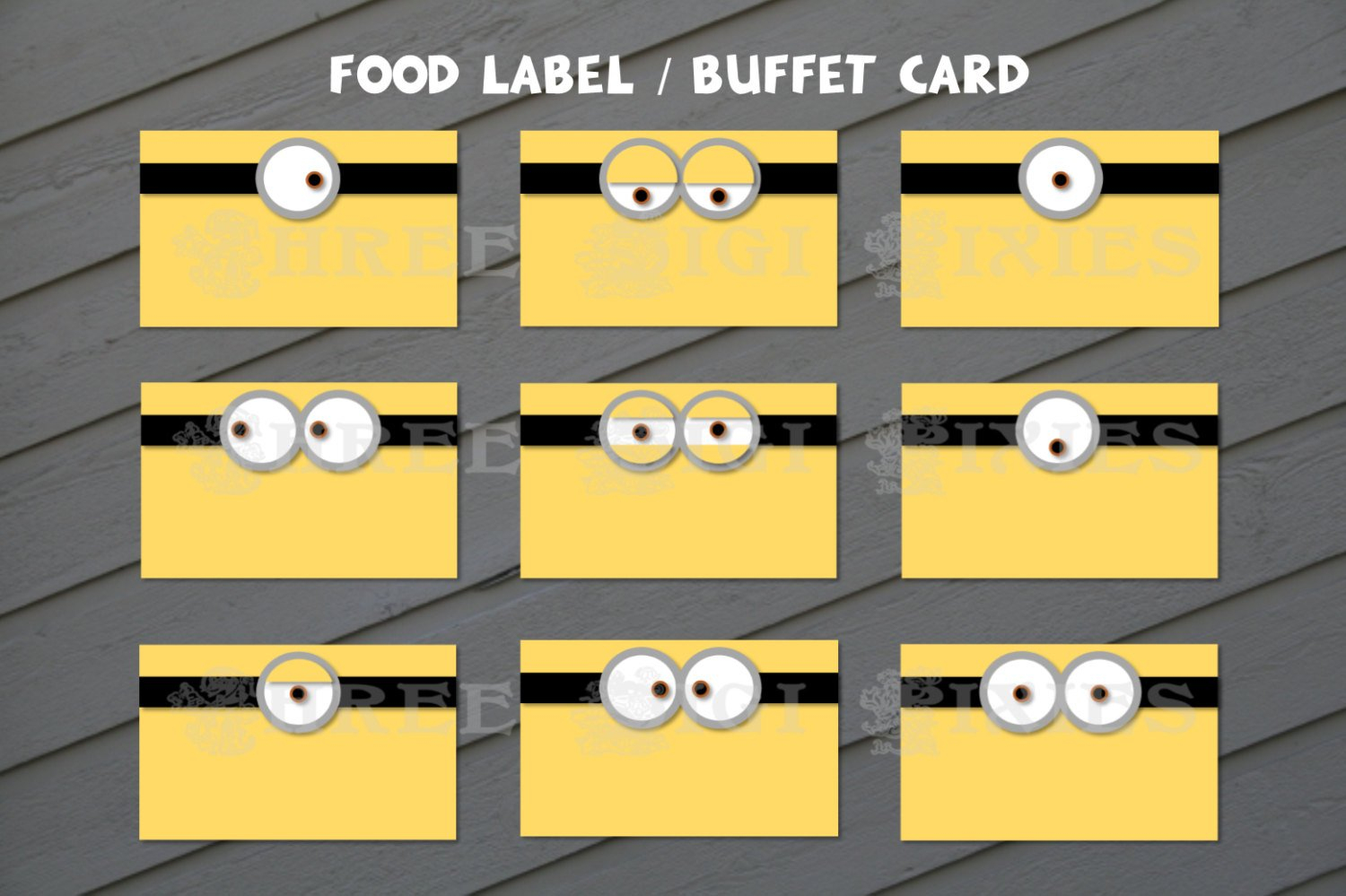 Minion Food Label Minion Buffet Card Minion Birthday Food | Etsy - Free Printable Minion Food Labels