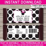 Minnie Mouse Hershey Candy Bar Wrappers | Personalized Candy Bars   Free Printable Birthday Candy Bar Wrappers