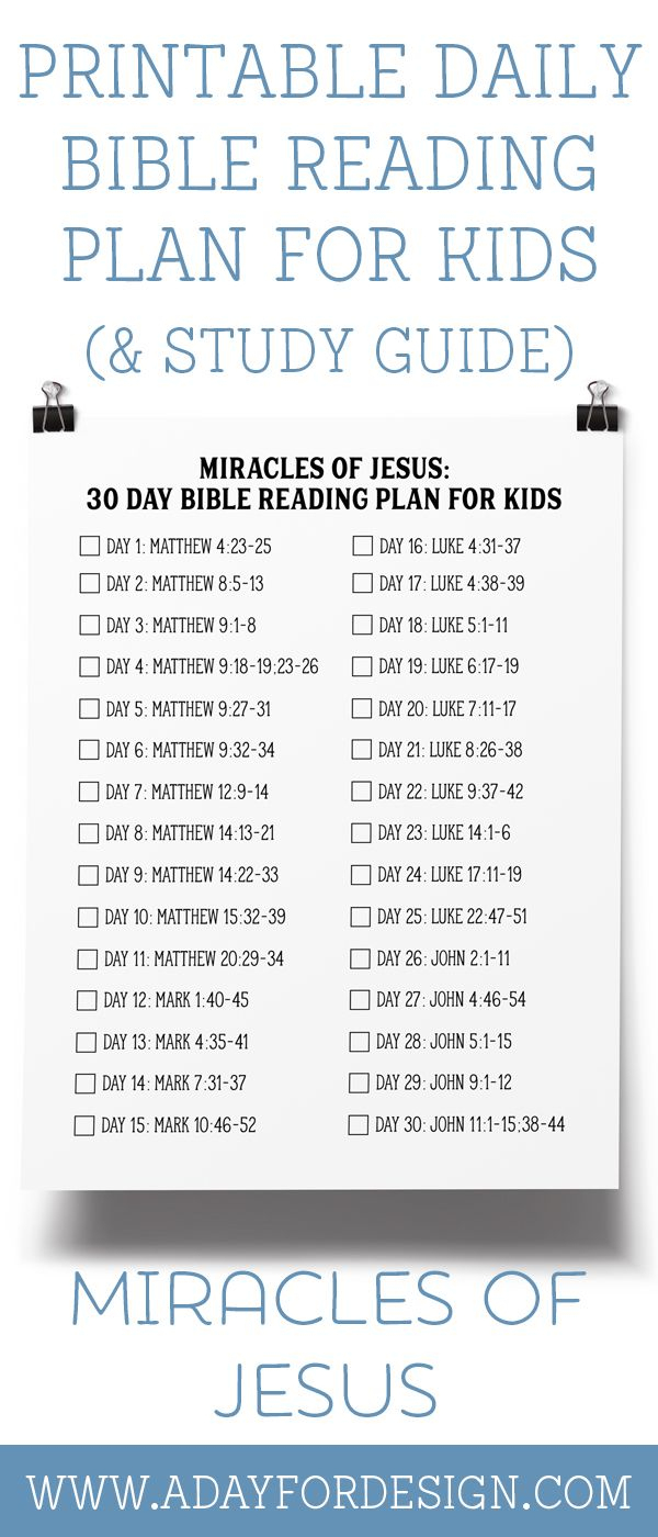 Miracles Of Jesus 30 Day Bible Reading Plan For Kids | Motherhood - Free Printable Bible Stories For Youth