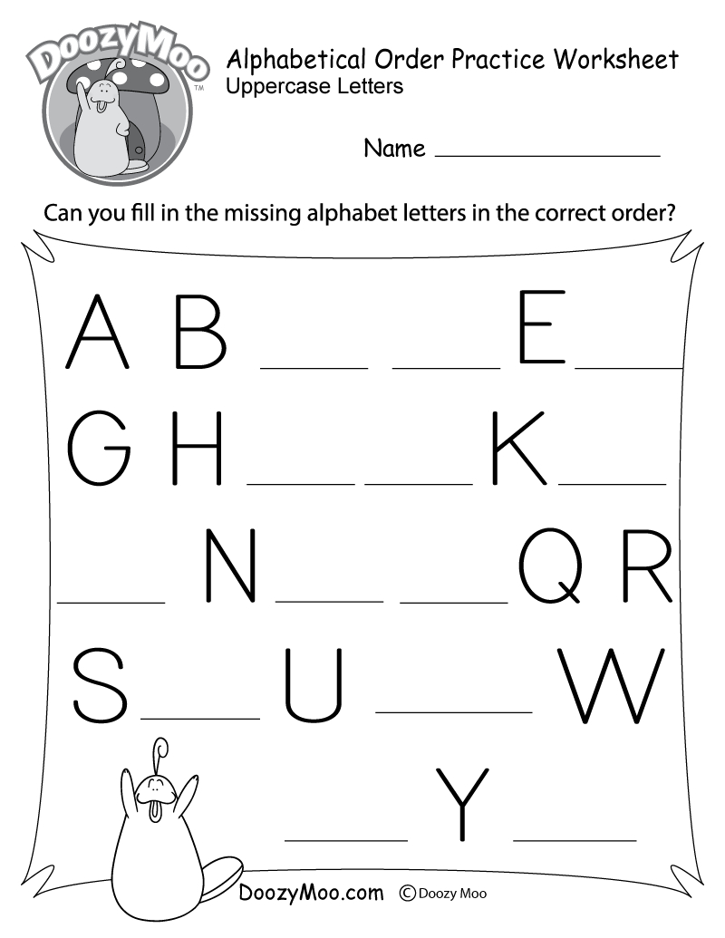 Missing Letter Worksheets (Free Printables) - Doozy Moo - Free Printable Letter Worksheets