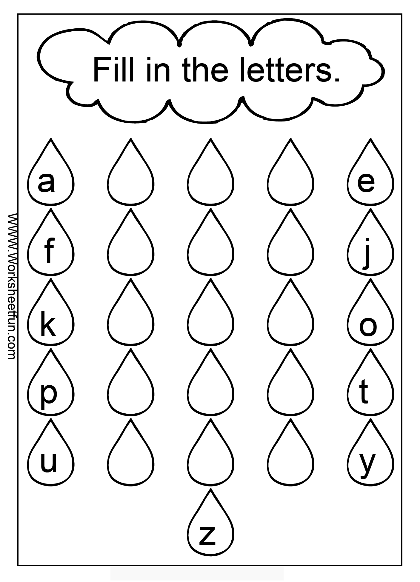 Missing Lowercase Letters – Missing Small Letters / Free Printable - Free Printable Alphabet Worksheets For Grade 1