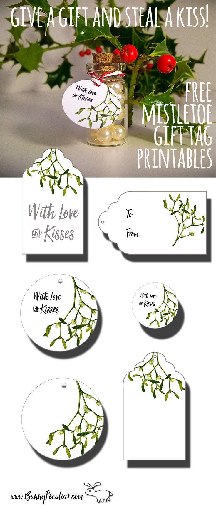 Mistletoe Gift Tags | Tags | Pinterest | Christmas Gift Tags - Free Printable Mistletoe Tags